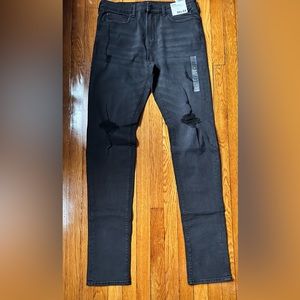 Mens Aeropostale Skinny Stacked Black Jeans